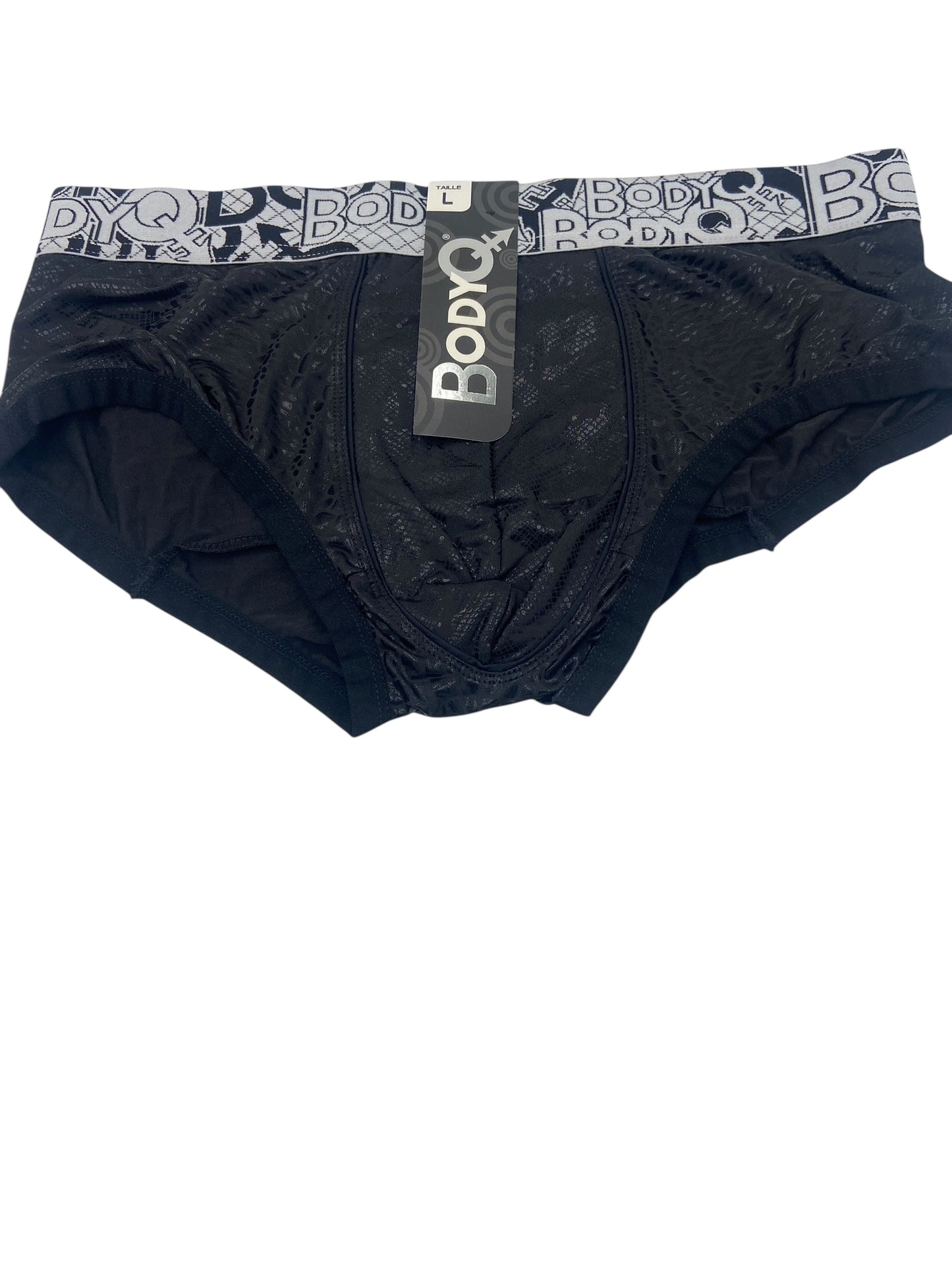 BodyQ Male Lingerie - Sexy Men’s Underwear Boxer – Black White Band- S/M/L/XL