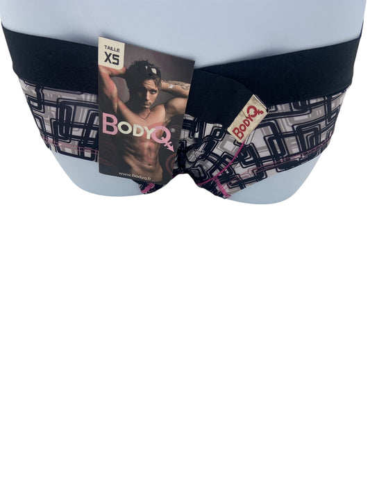 BodyQ Male Lingerie - Sexy Men’s Underwear Boxer – Black White Pink - XS/S