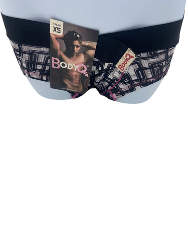 BodyQ Male Lingerie - Sexy Men’s Underwear Boxer – Black White Pink - XS/S