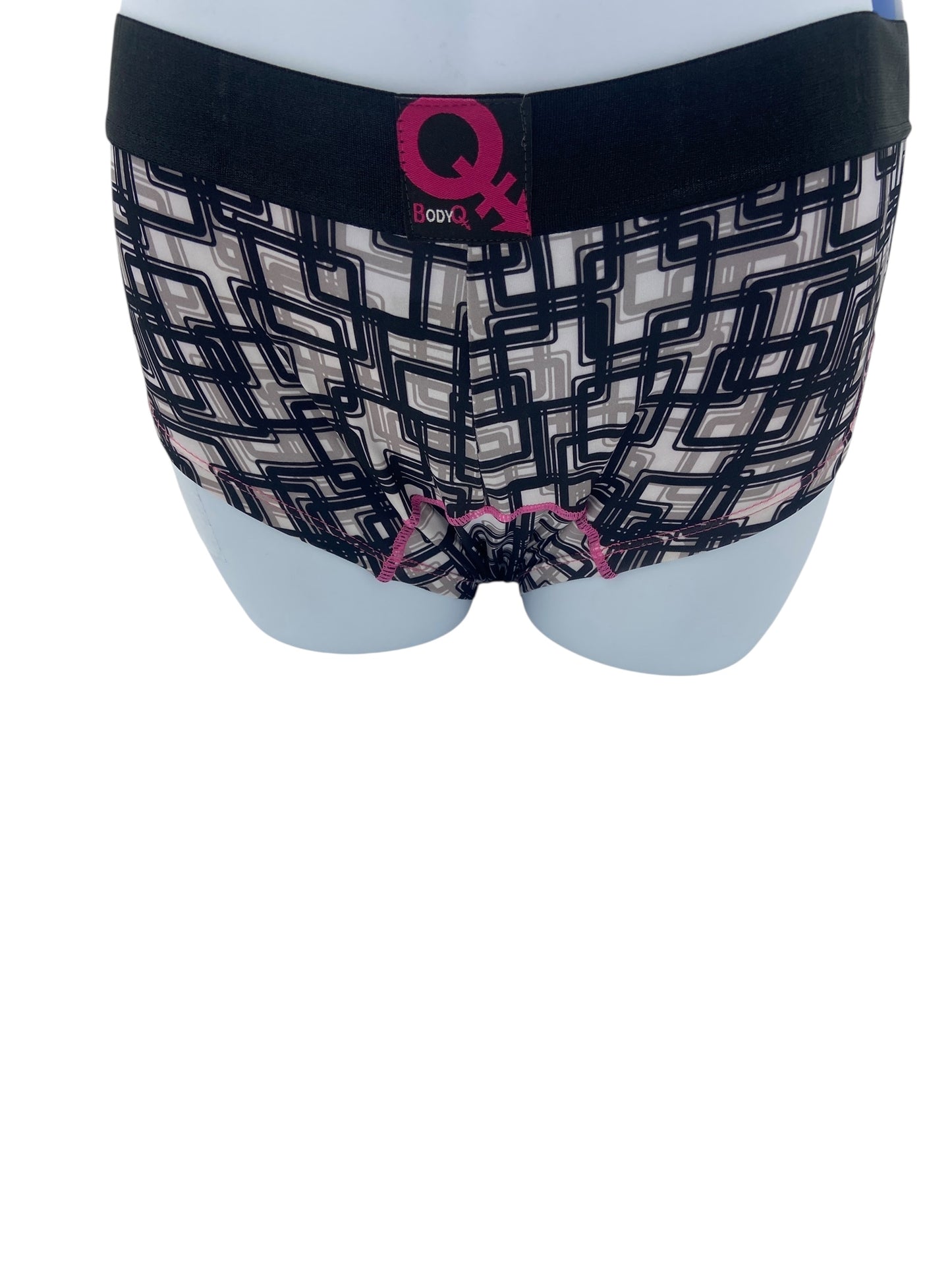 BodyQ Male Lingerie - Sexy Men’s Underwear Boxer – Black White Pink - XS/S