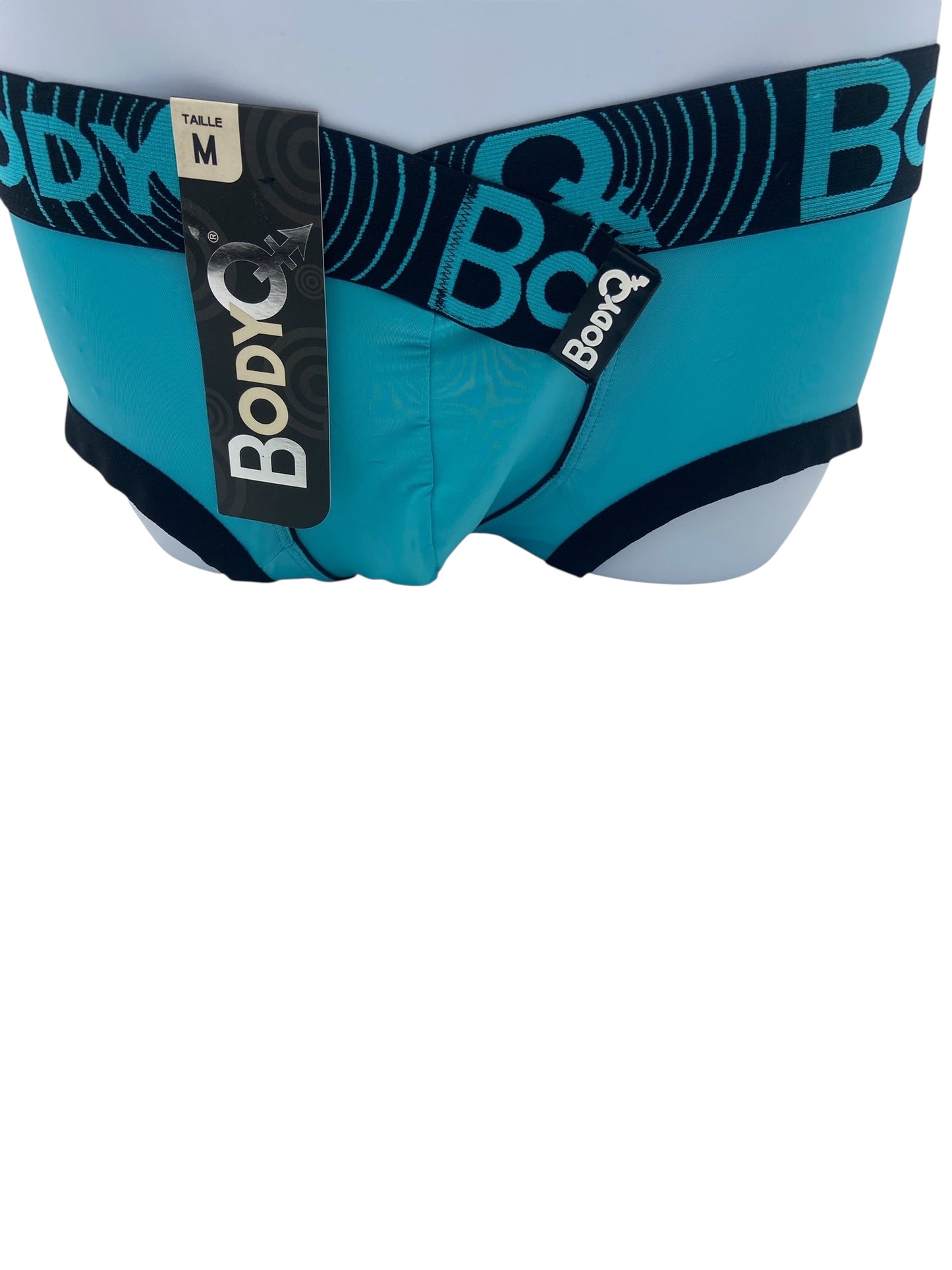 BodyQ Male Lingerie - Sexy Men’s Underwear Boxer – Aqua Black - S/ M