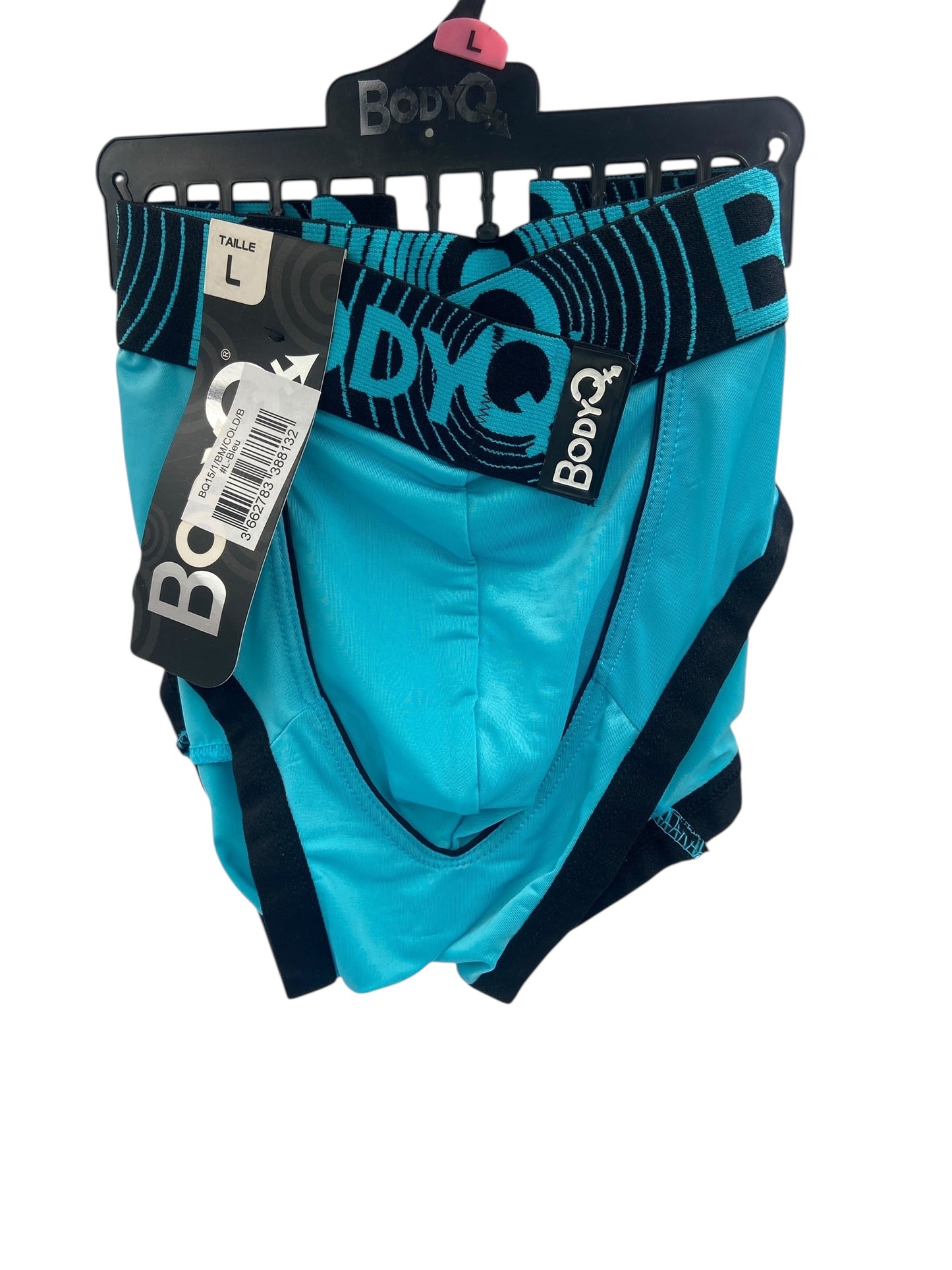 BodyQ Male Lingerie - Sexy Men’s Underwear Boxer – Aqua Black - S/ M