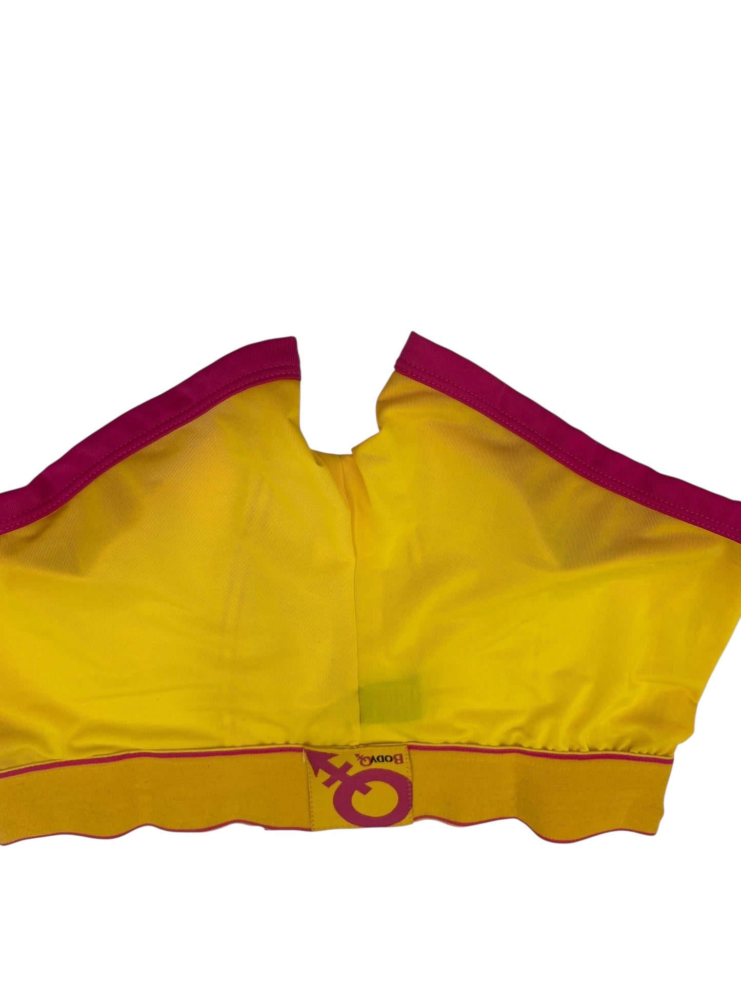 BodyQ Male Lingerie - Sexy Men’s Underwear Boxer –Yellow Pink - XS/ S