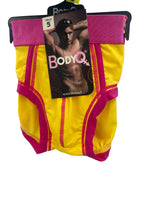 BodyQ Male Lingerie - Sexy Men’s Underwear Boxer –Yellow Pink - XS/ S