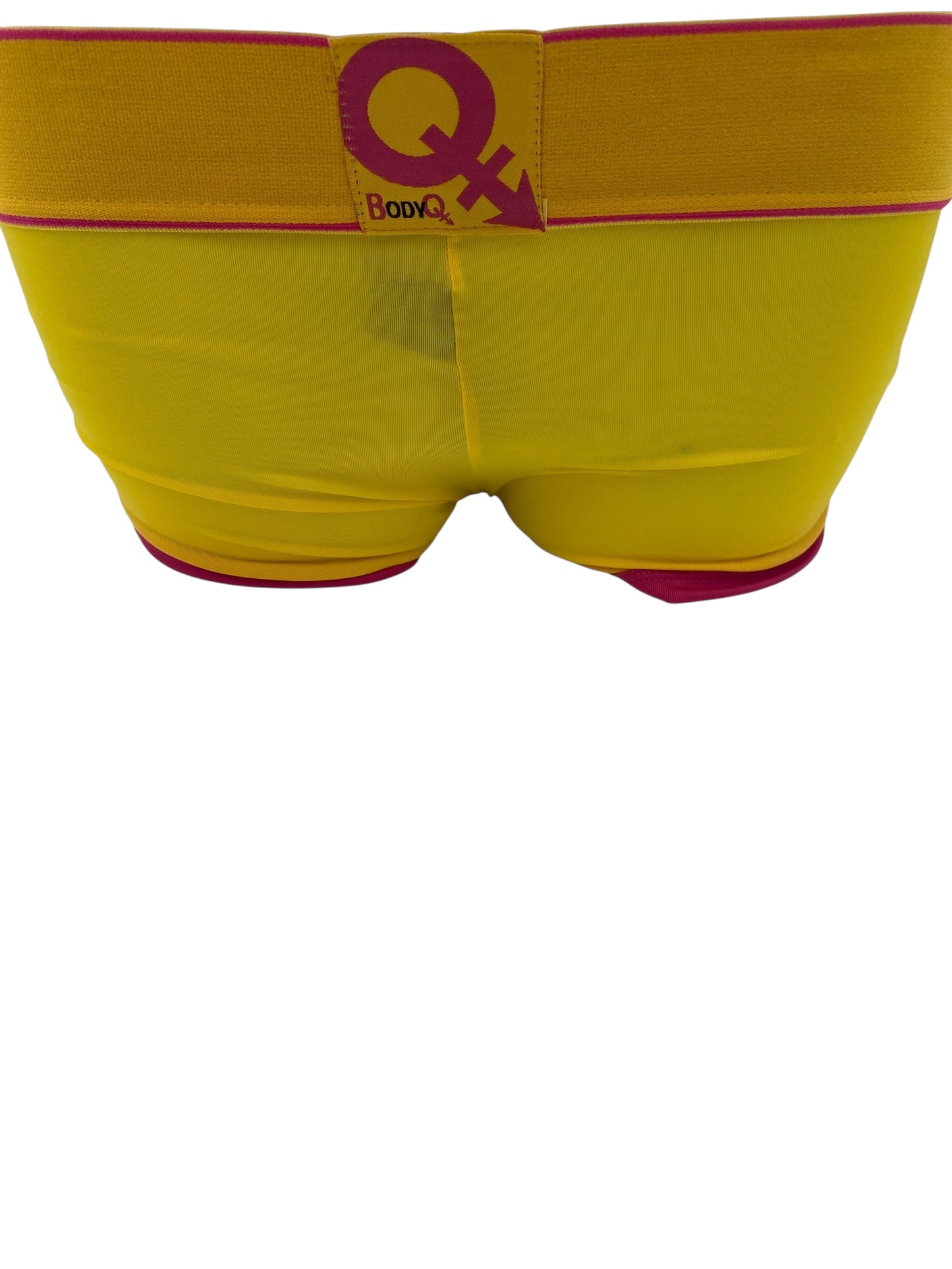 BodyQ Male Lingerie - Sexy Men’s Underwear Boxer –Yellow Pink - XS/ S