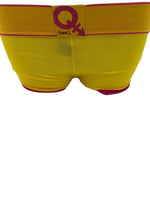 BodyQ Male Lingerie - Sexy Men’s Underwear Boxer –Yellow Pink - XS/ S