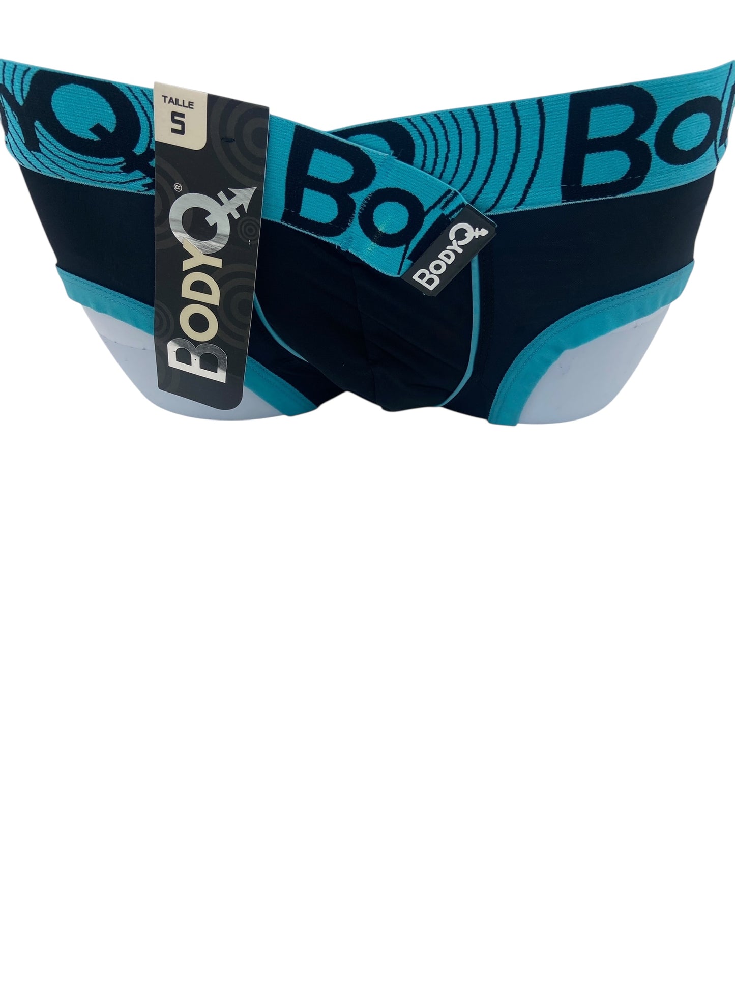 BodyQ Male Lingerie - Sexy Men’s Underwear Boxer – Black Aqua - S/ M / L / XL