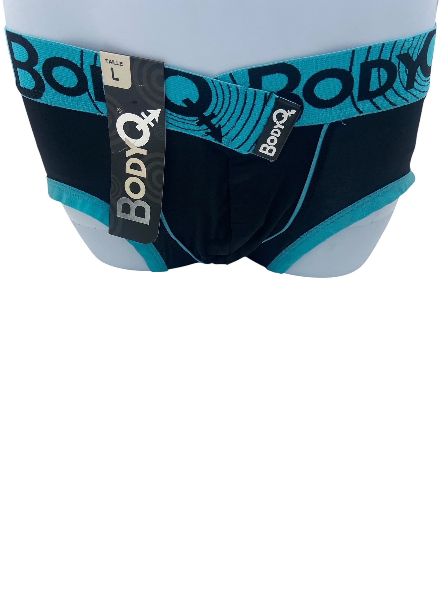 BodyQ Male Lingerie - Sexy Men’s Underwear Boxer – Black Aqua - S/ M / L / XL