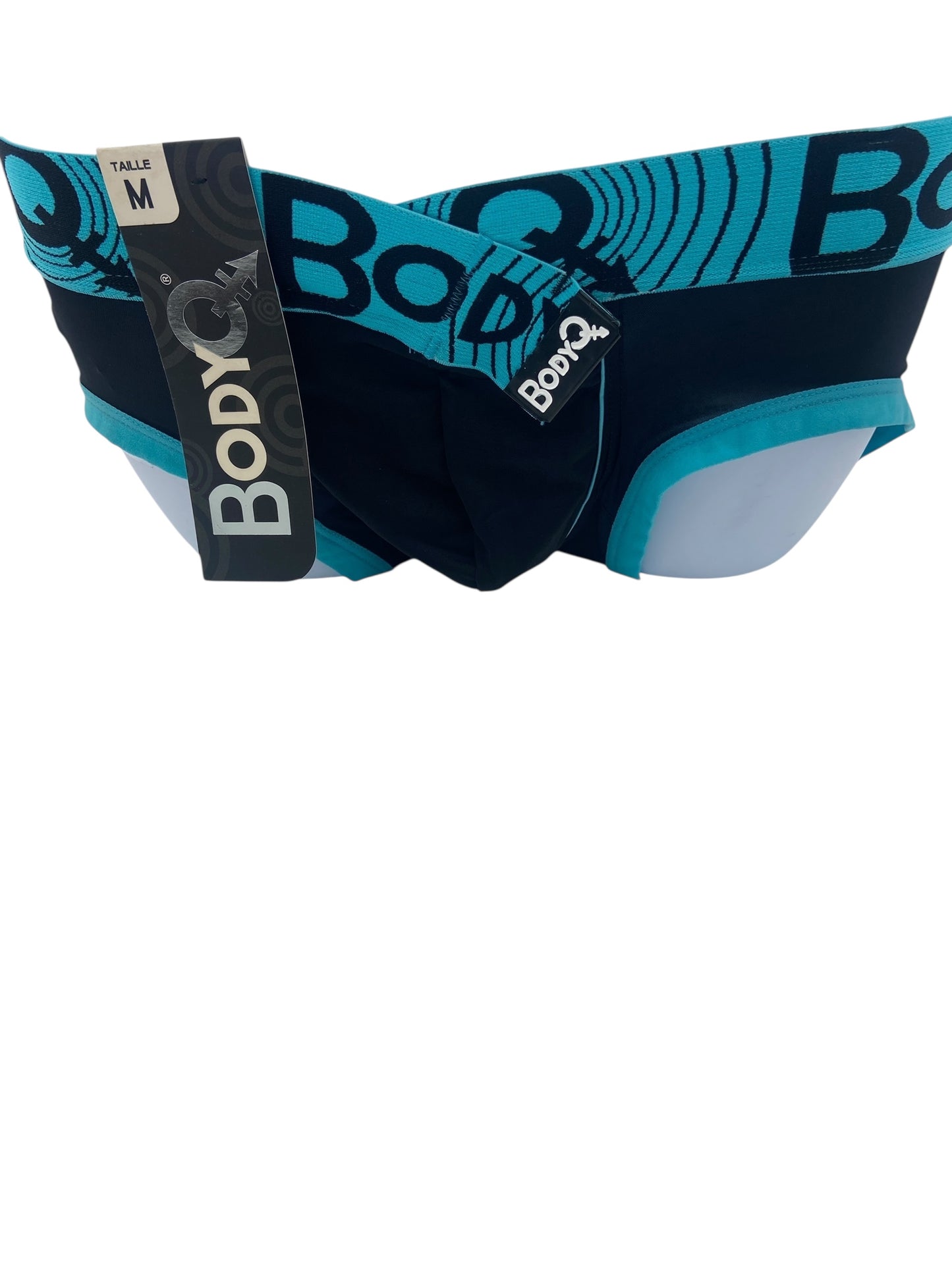 BodyQ Male Lingerie - Sexy Men’s Underwear Boxer – Black Aqua - S/ M / L / XL