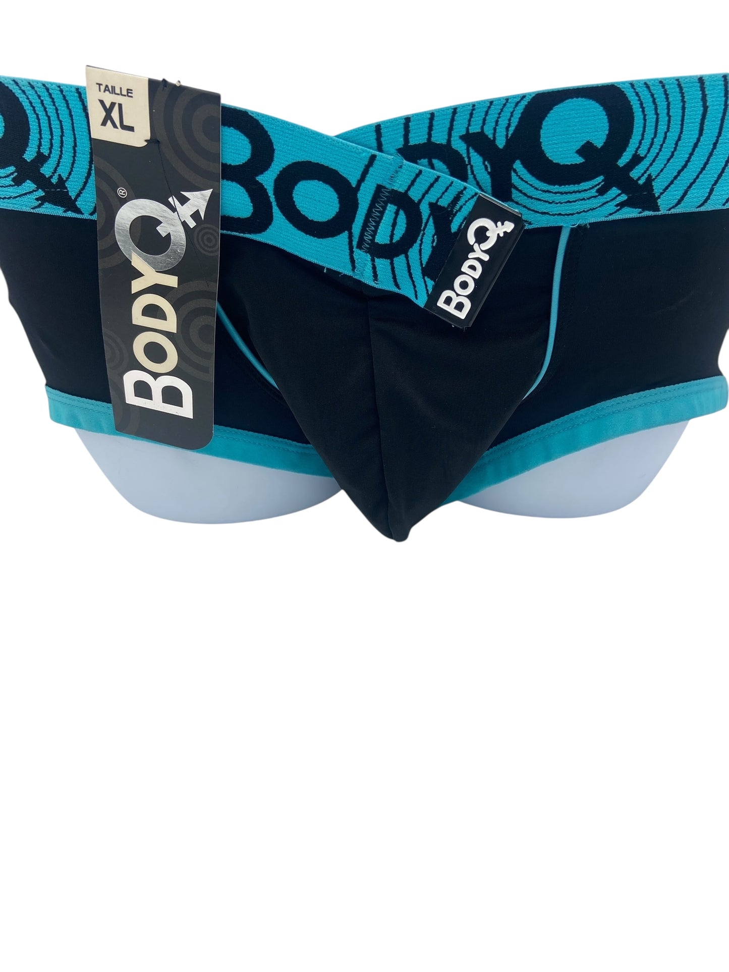 BodyQ Male Lingerie - Sexy Men’s Underwear Boxer – Black Aqua - S/ M / L / XL