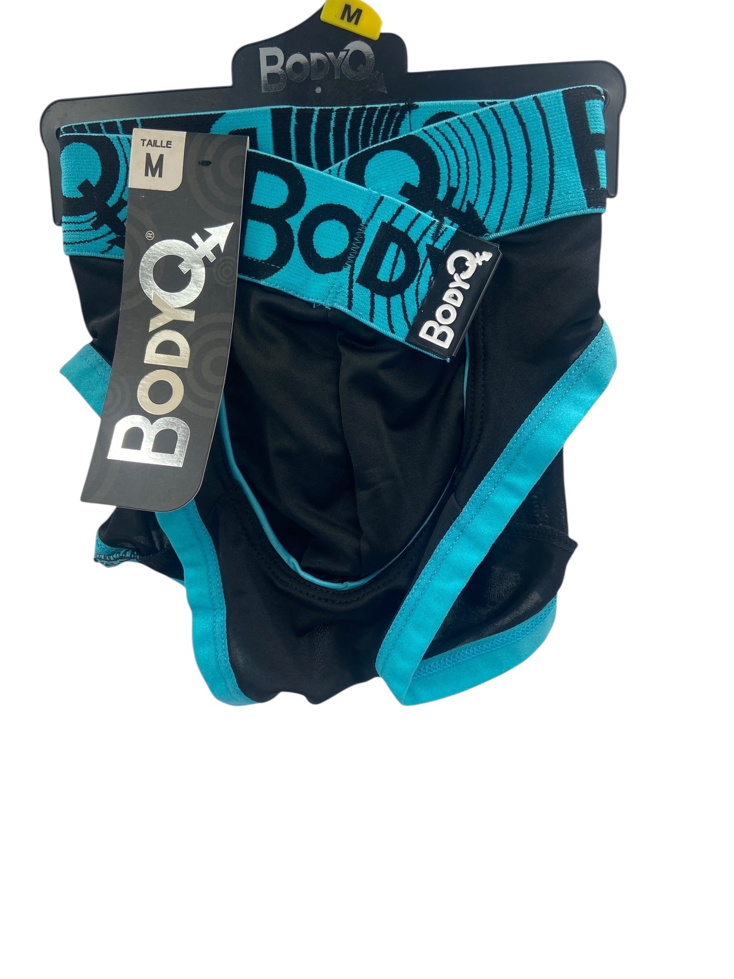BodyQ Male Lingerie - Sexy Men’s Underwear Boxer – Black Aqua - S/ M / L / XL