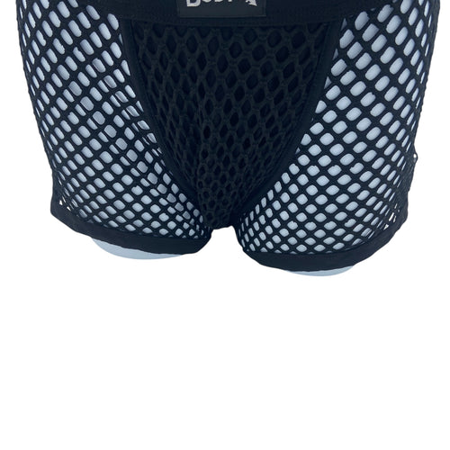 BodyQ Male Lingerie - Sexy Men’s Underwear Boxer – Black Fish Net- S/ M / L