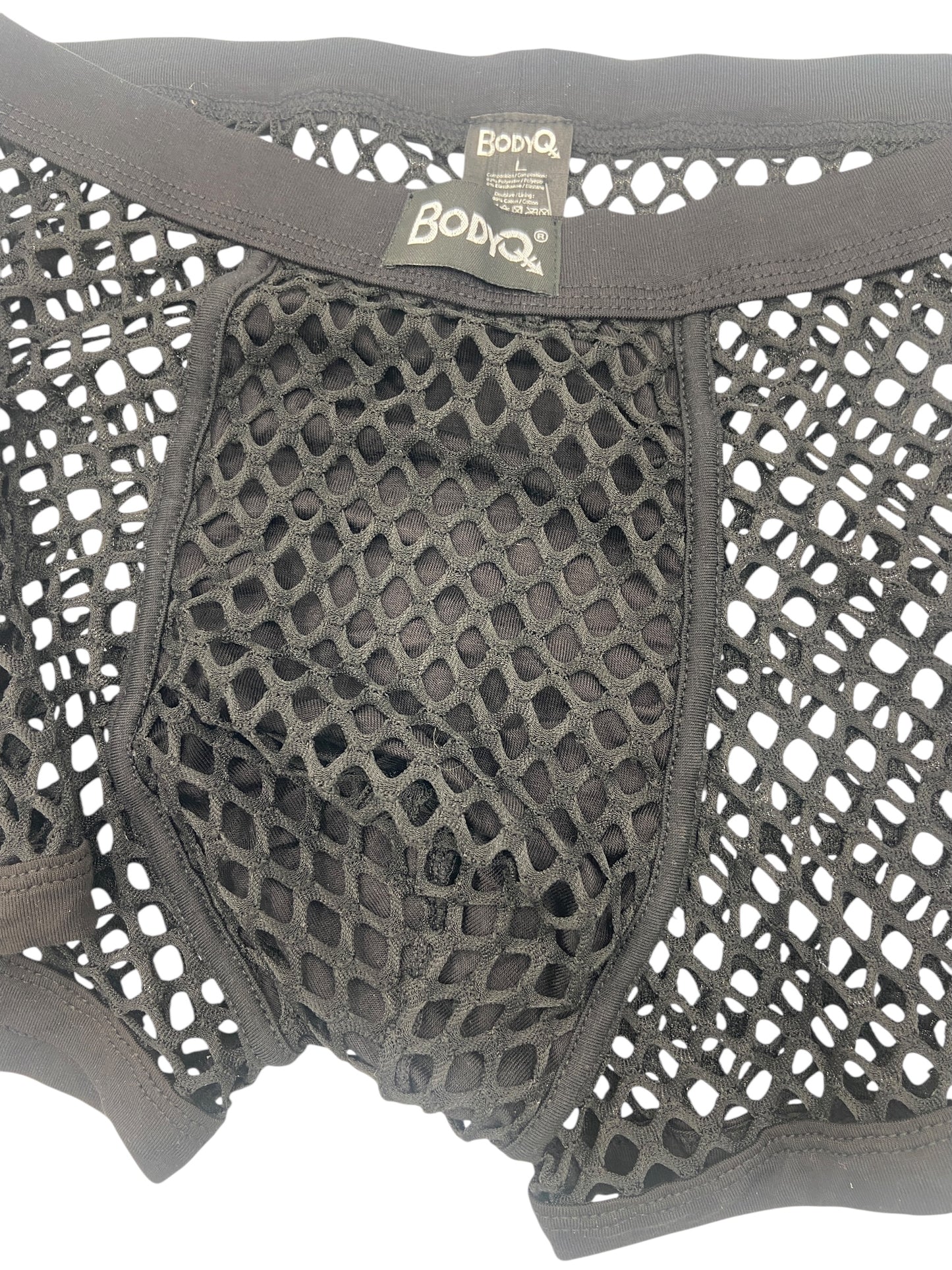 BodyQ Male Lingerie - Sexy Men’s Underwear Boxer – Black Fish Net- S/ M / L