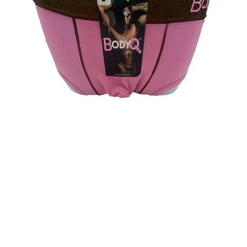 BodyQ Male Lingerie - Sexy Men’s Underwear Boxer – Pink Brown Band - XS / S / M