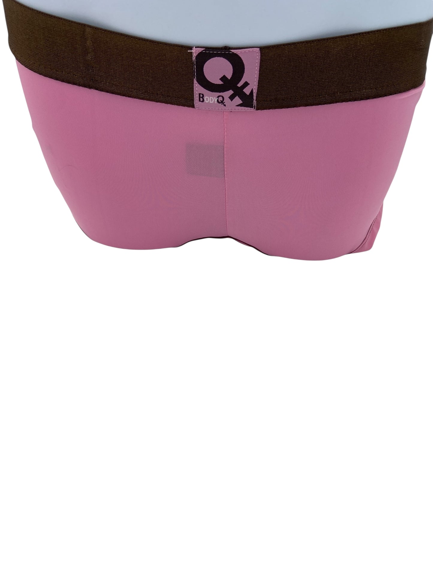 BodyQ Male Lingerie - Sexy Men’s Underwear Boxer – Pink Brown Band - XS / S / M