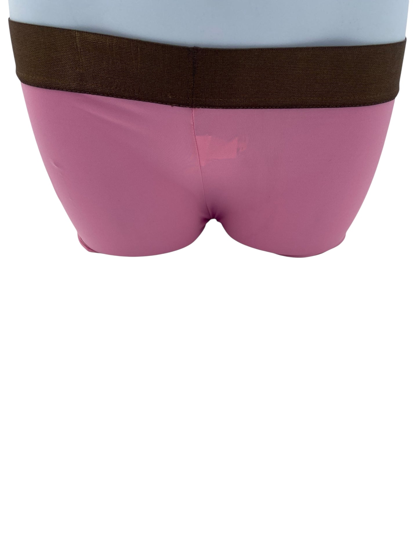 BodyQ Male Lingerie - Sexy Men’s Underwear Boxer – Pink Brown Band Open Access - S