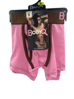 BodyQ Male Lingerie - Sexy Men’s Underwear Boxer – Pink Brown Band Open Access - S