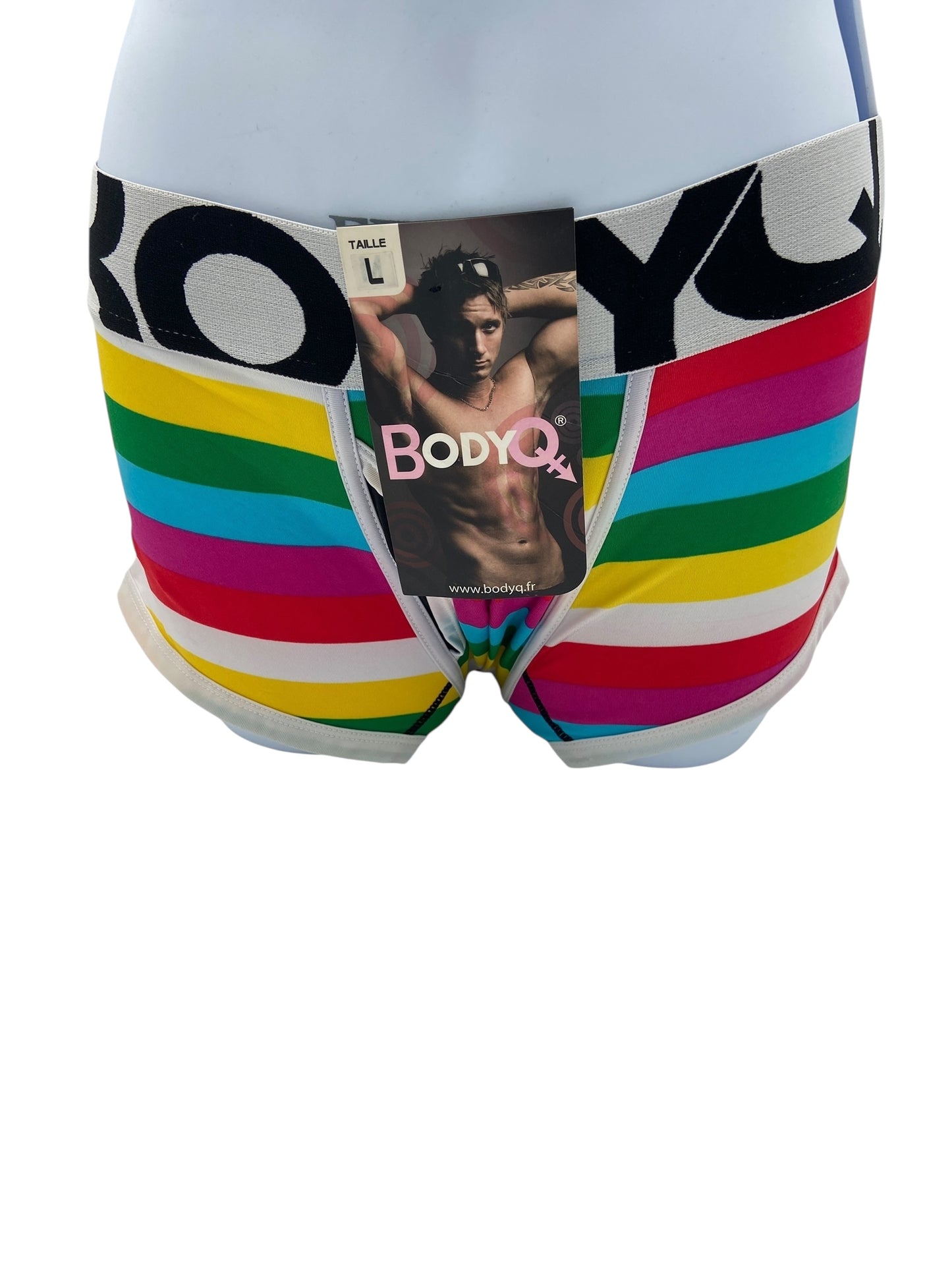 BodyQ Male Lingerie - Sexy Men’s Underwear Boxer – Rainbow  - S/ M/ L