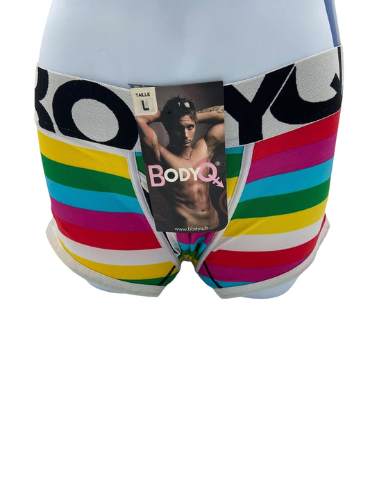 BodyQ Male Lingerie - Sexy Men’s Underwear Boxer – Rainbow  - S/ M/ L