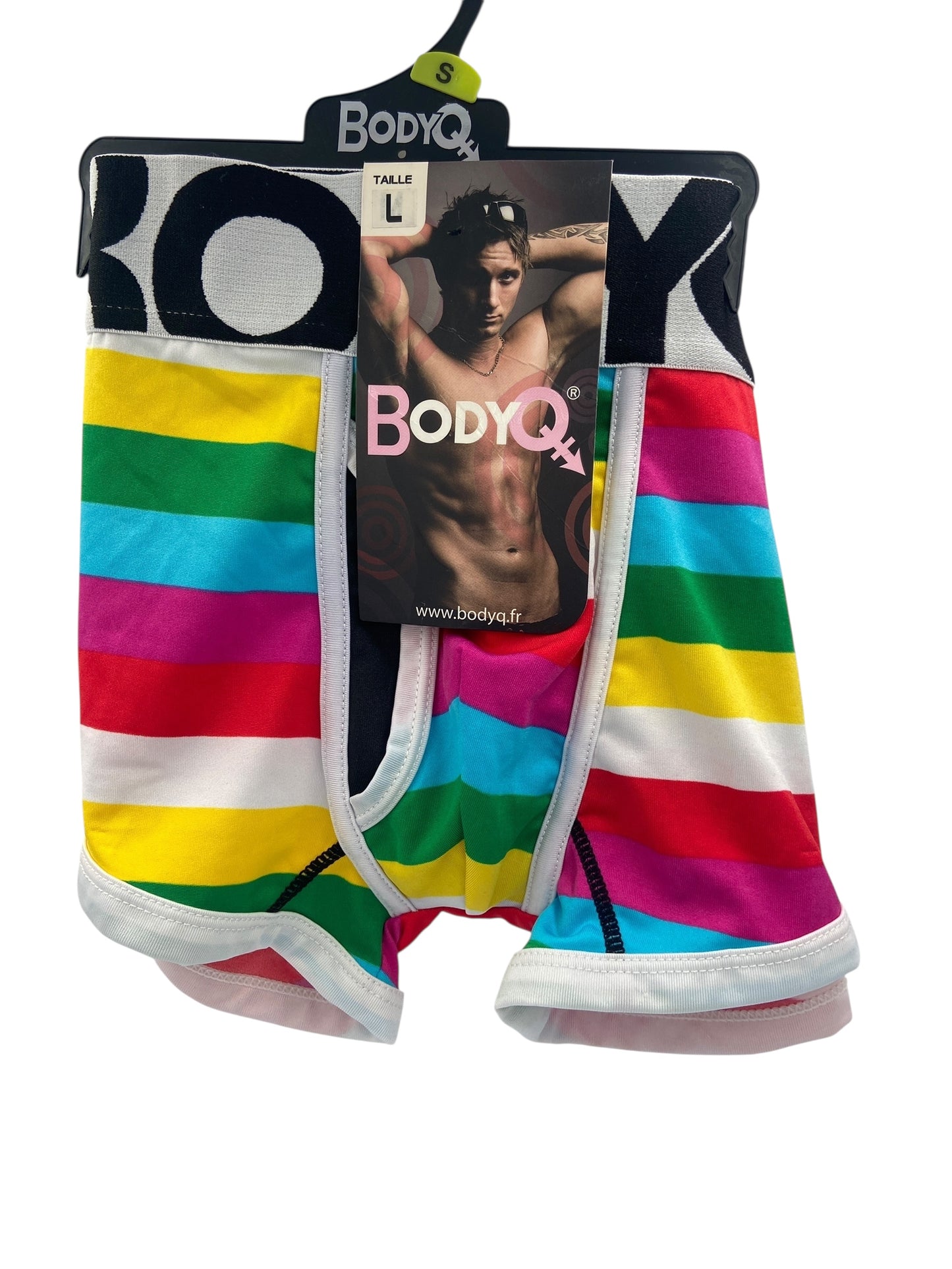 BodyQ Male Lingerie - Sexy Men’s Underwear Boxer – Rainbow  - S/ M/ L