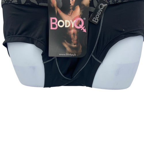 BodyQ Male Lingerie - Sexy Men’s Underwear Boxer – Black Grey Black Band - XS/ L