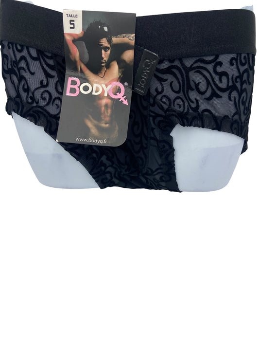 BodyQ Male Lingerie - Sexy Men’s Underwear Boxer – Black Relief- S - M