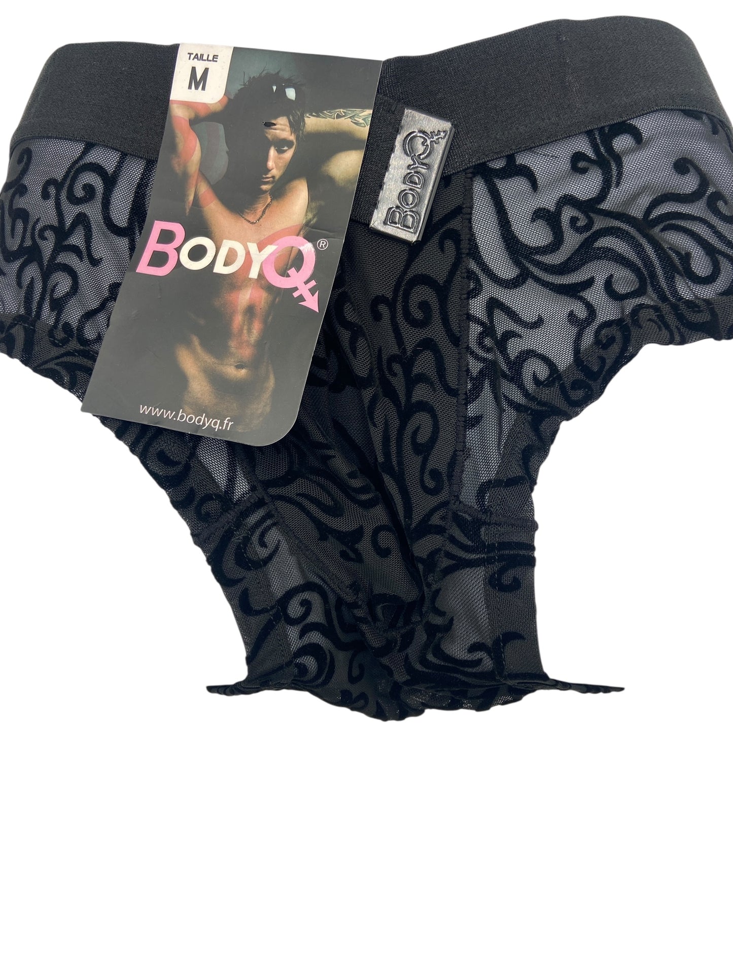 BodyQ Male Lingerie - Sexy Men’s Underwear Boxer – Black Relief- S - M