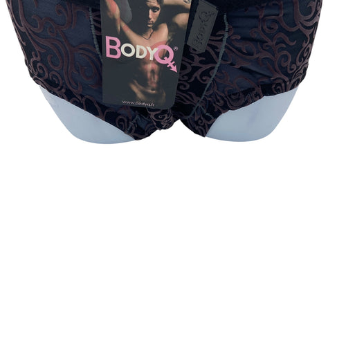 BodyQ Male Lingerie - Sexy Men’s Underwear Boxer – Black Brown Relief- S - M