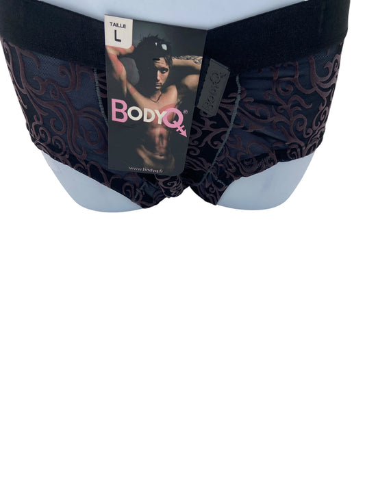 BodyQ Male Lingerie - Sexy Men’s Underwear Boxer – Black Brown Relief- S - M