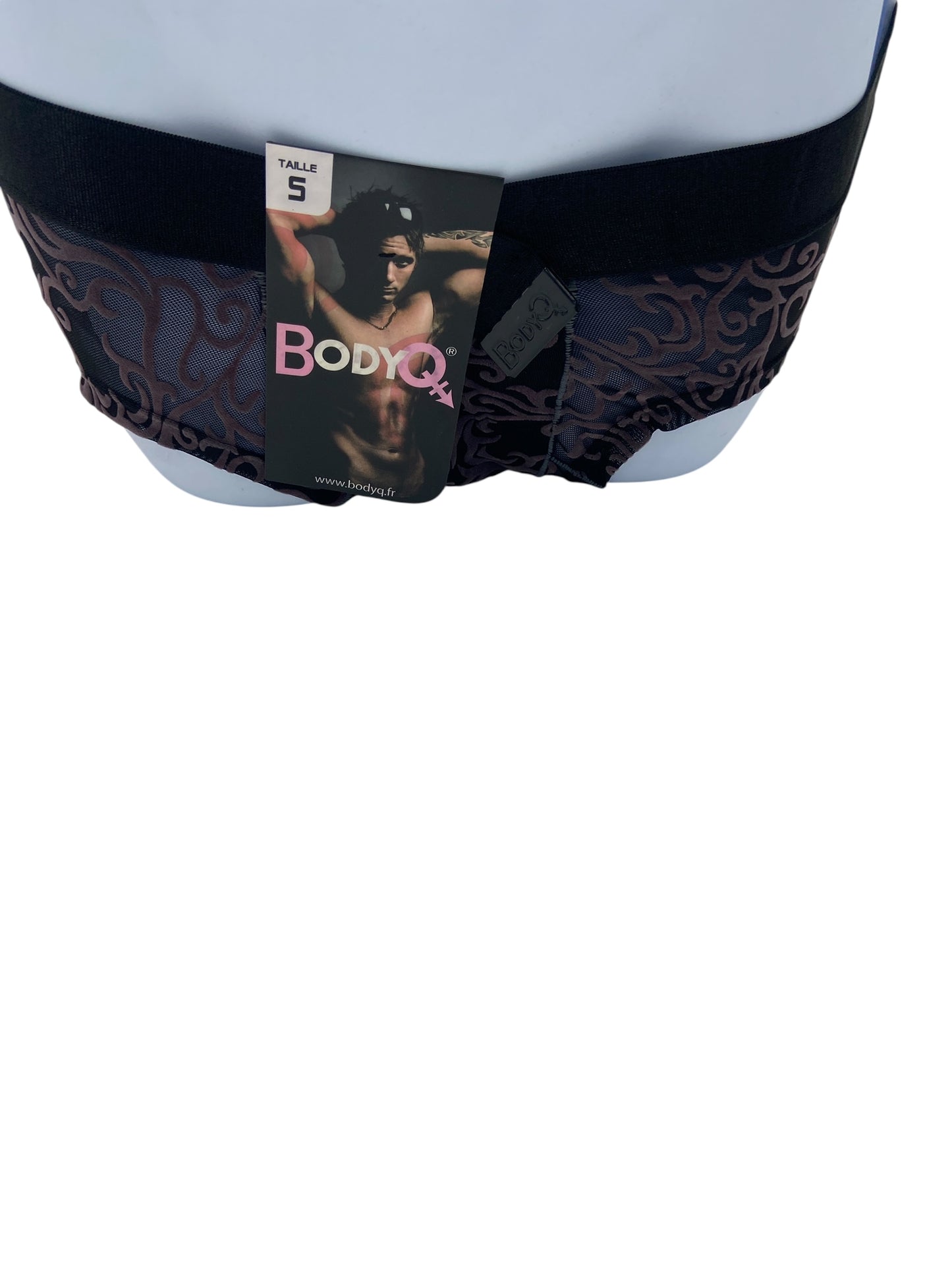BodyQ Male Lingerie - Sexy Men’s Underwear Boxer – Black Brown Relief- S - M