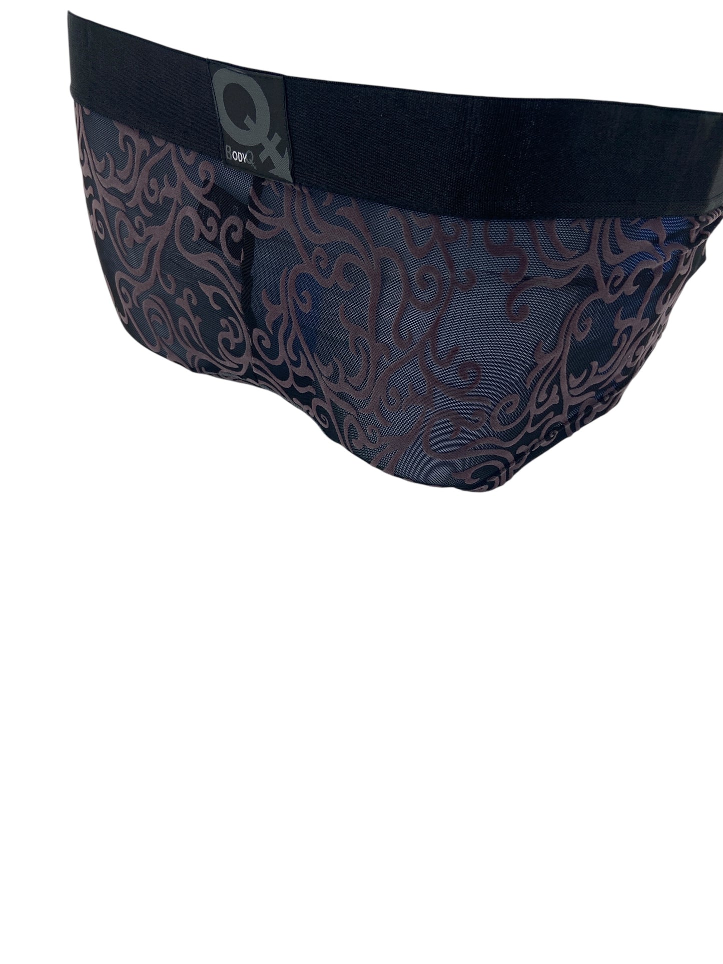 BodyQ Male Lingerie - Sexy Men’s Underwear Boxer – Black Brown Relief- S - M