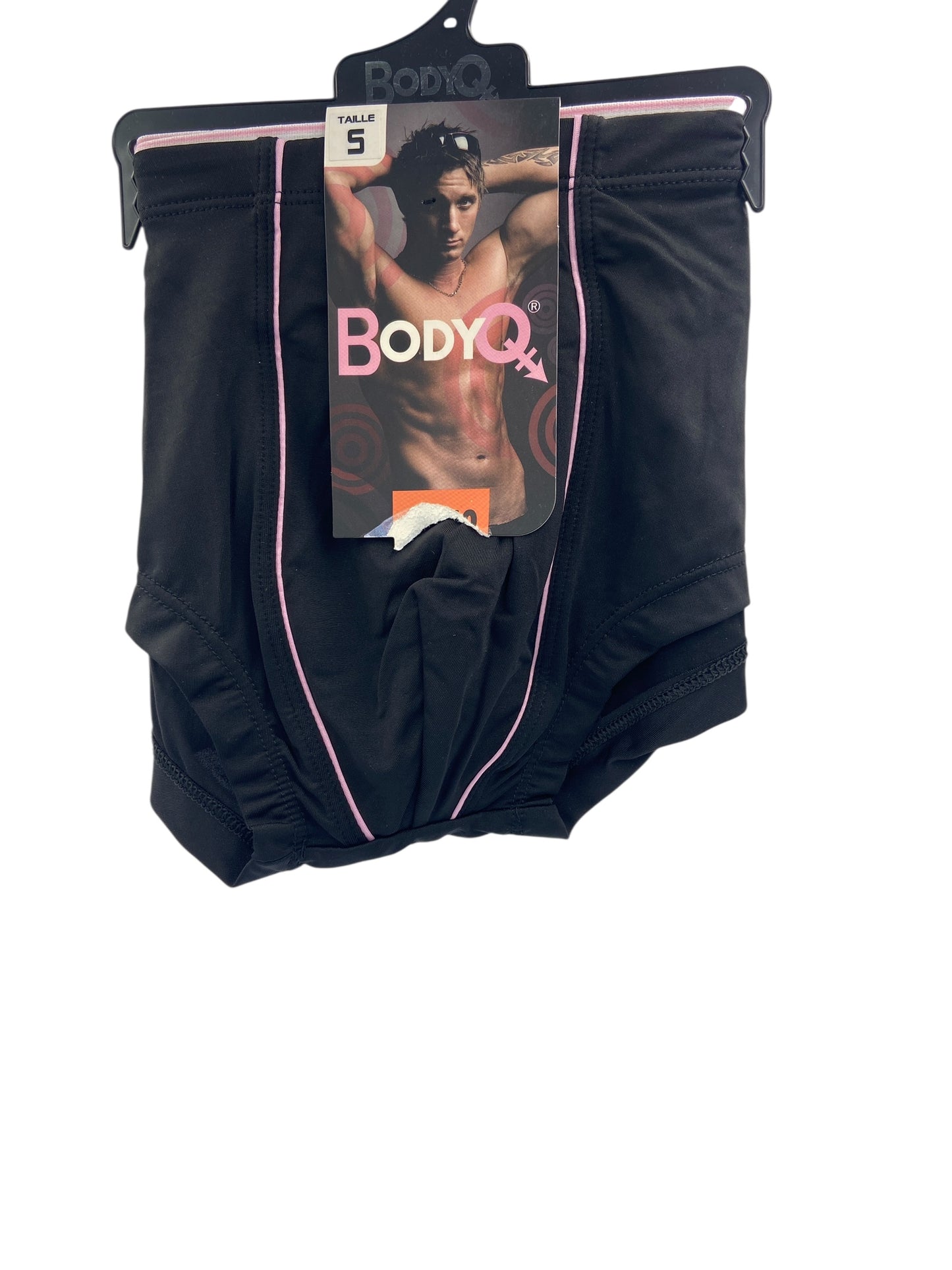 BodyQ Male Lingerie - Sexy Men’s Underwear Boxer – Black Light Pink Thin Line - S - M - L