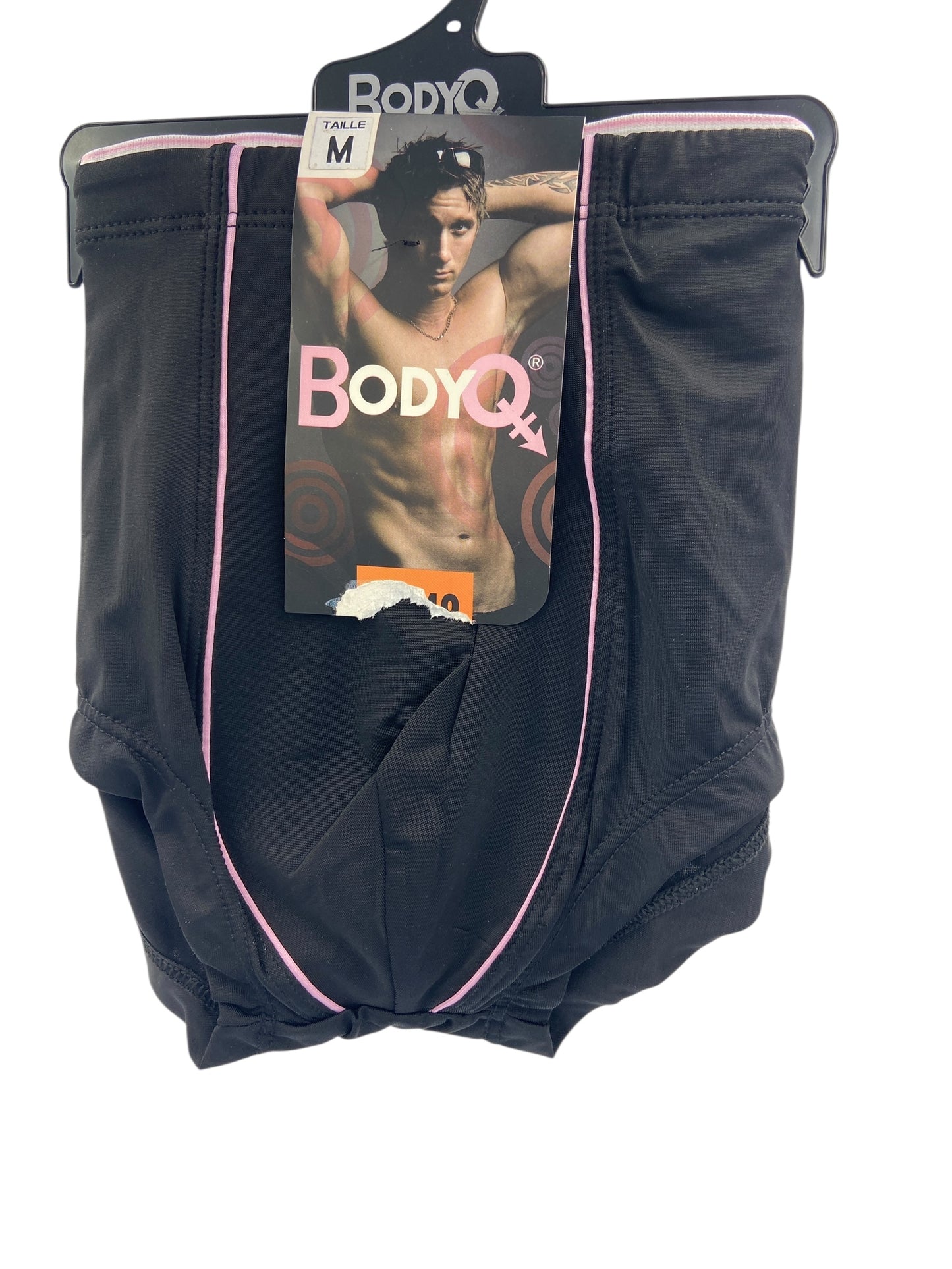 BodyQ Male Lingerie - Sexy Men’s Underwear Boxer – Black Light Pink Thin Line - S - M - L