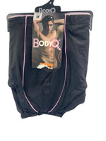 BodyQ Male Lingerie - Sexy Men’s Underwear Boxer – Black Light Pink Thin Line - S - M - L