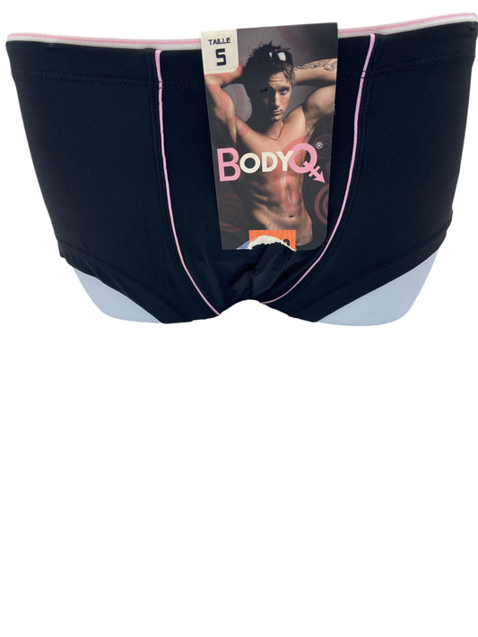 BodyQ Male Lingerie - Sexy Men’s Underwear Boxer – Black Light Pink Thin Line - S - M - L