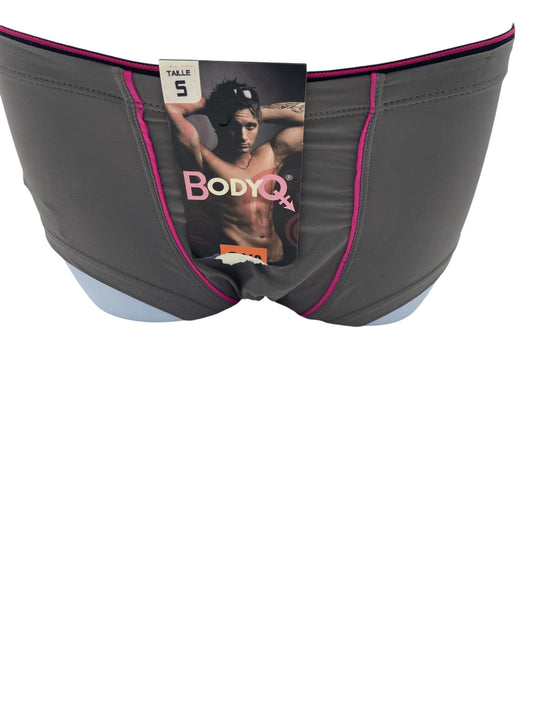 BodyQ Male Lingerie - Sexy Men’s Underwear Boxer –  Light Grey Pink Line - S - M - L - XL