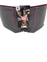 BodyQ Male Lingerie - Sexy Men’s Underwear Boxer –  Light Grey Pink Line - S - M - L - XL