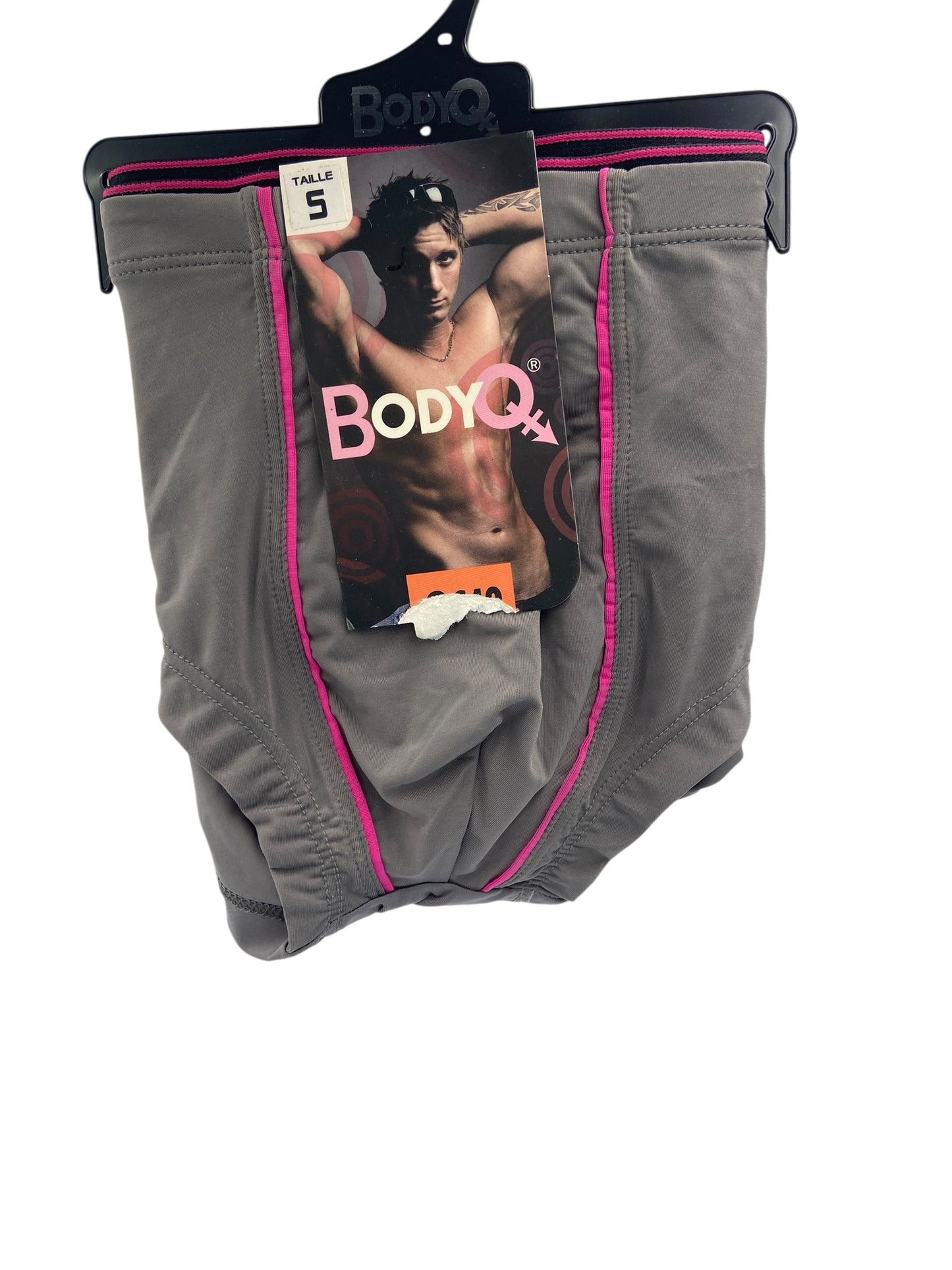 BodyQ Male Lingerie - Sexy Men’s Underwear Boxer –  Light Grey Pink Line - S - M - L - XL