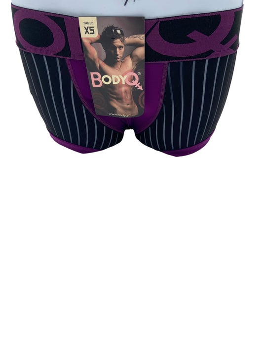 BodyQ Male Lingerie - Sexy Men’s Underwear Boxer – Purple Black Net - XS / S