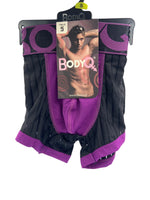 BodyQ Male Lingerie - Sexy Men’s Underwear Boxer – Purple Black Net - XS / S