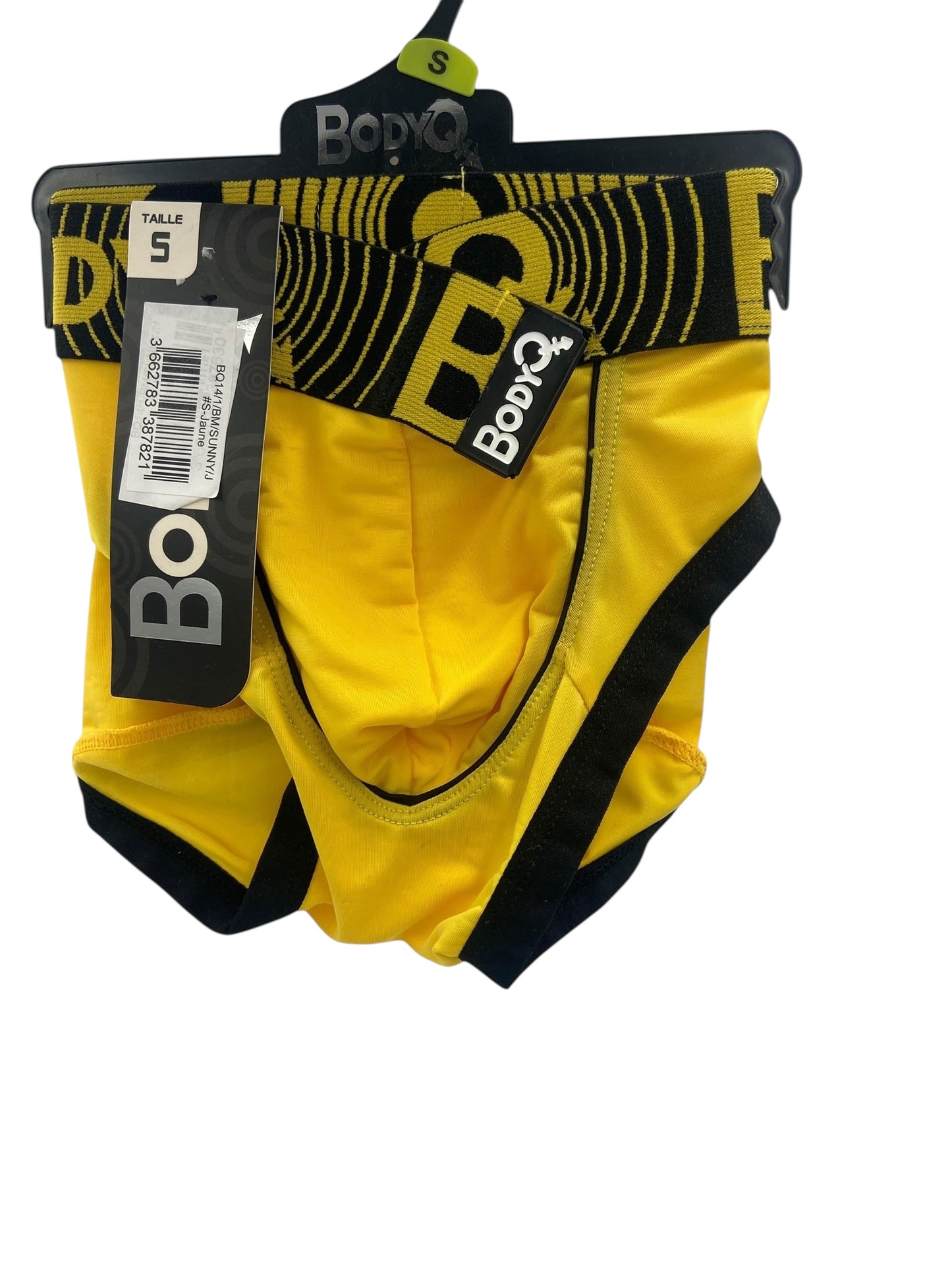 BodyQ Male Lingerie - Sexy Men’s Underwear Boxer – Yellow Black - S M L XL