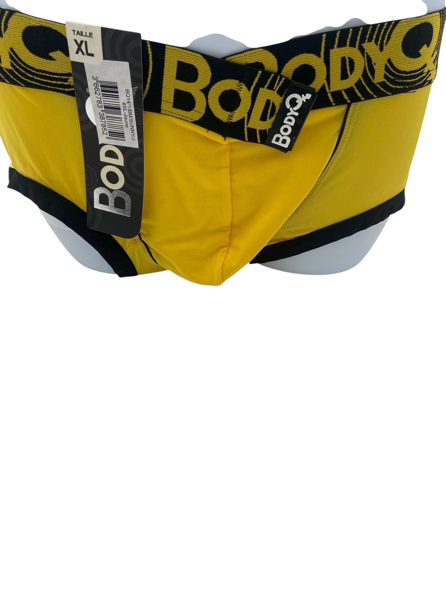 BodyQ Male Lingerie - Sexy Men’s Underwear Boxer – Yellow Black - S M L XL
