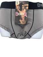 BodyQ Male Lingerie - Sexy Men’s Underwear Boxer – Light Grey Black Band- XS S M