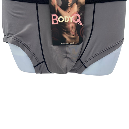 BodyQ Male Lingerie - Sexy Men’s Underwear Boxer – Light Grey Black Band- XS S M