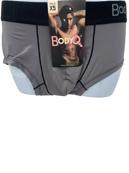 BodyQ Male Lingerie - Sexy Men’s Underwear Boxer – Light Grey Black Band- XS S M