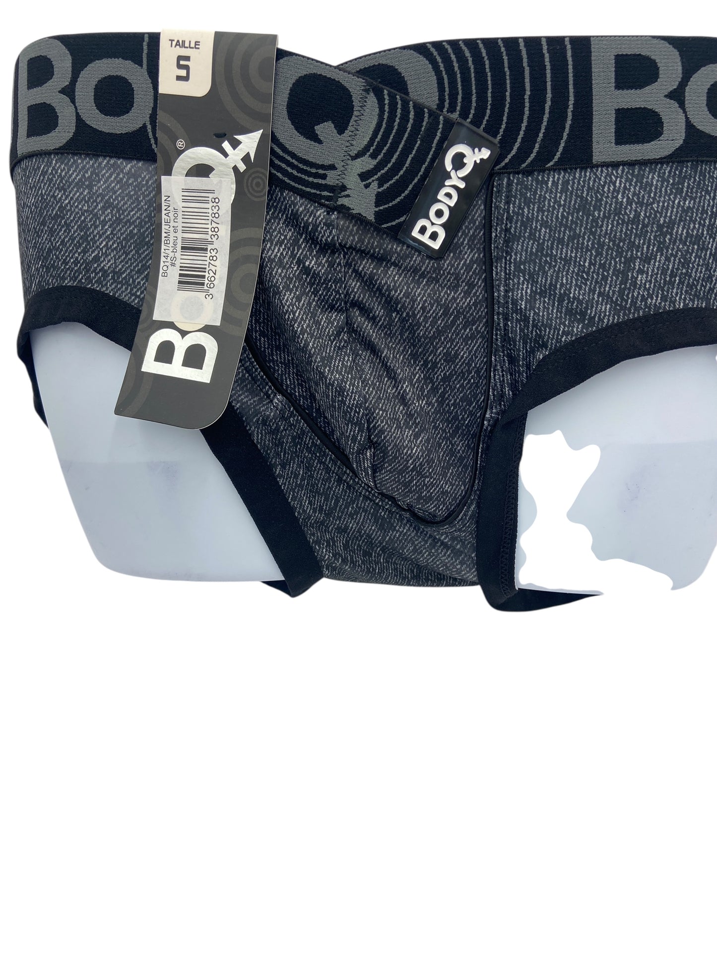 BodyQ Male Lingerie - Sexy Men’s Underwear Boxer – Grey Black - S M L XL