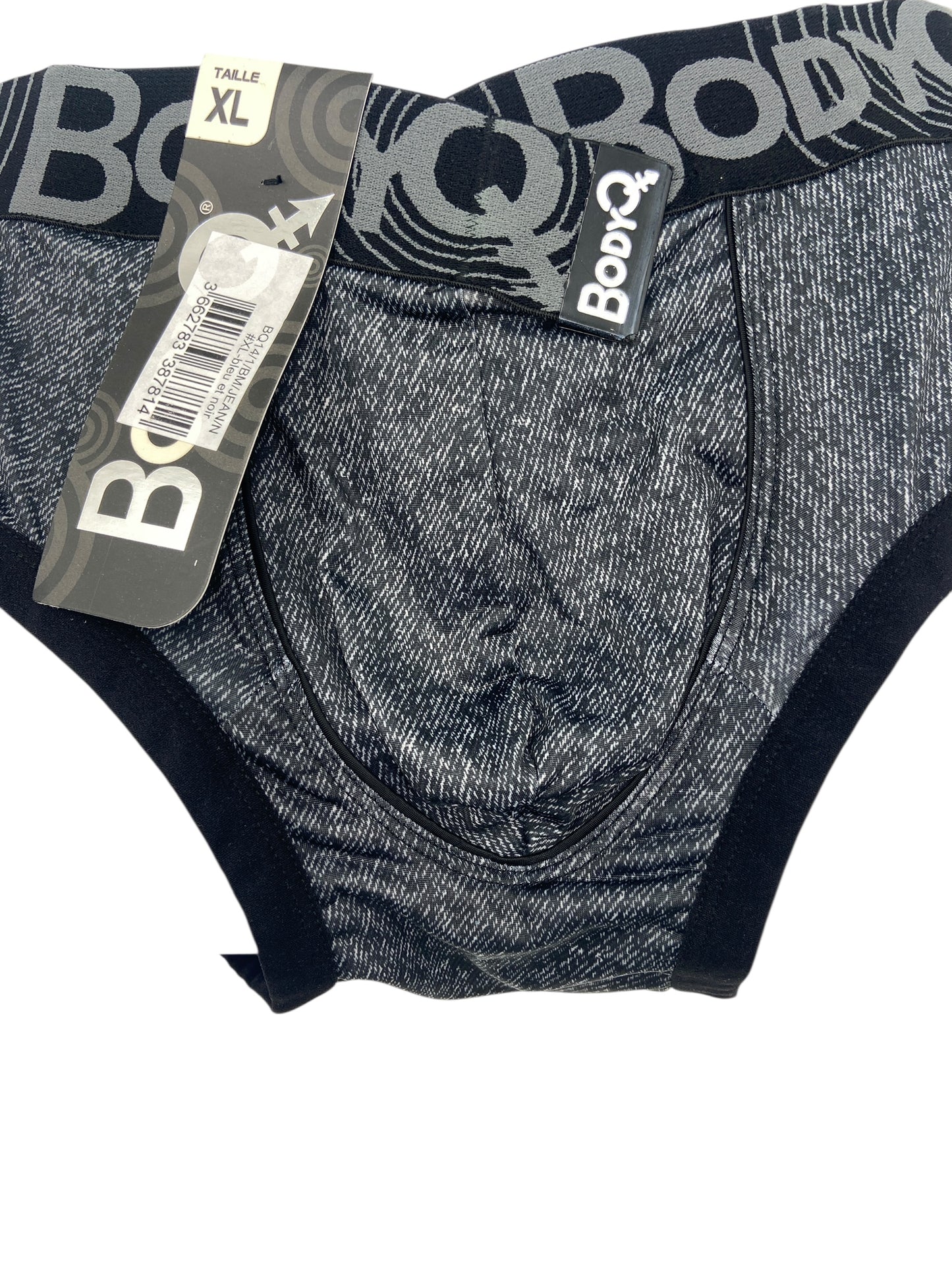 BodyQ Male Lingerie - Sexy Men’s Underwear Boxer – Grey Black - S M L XL