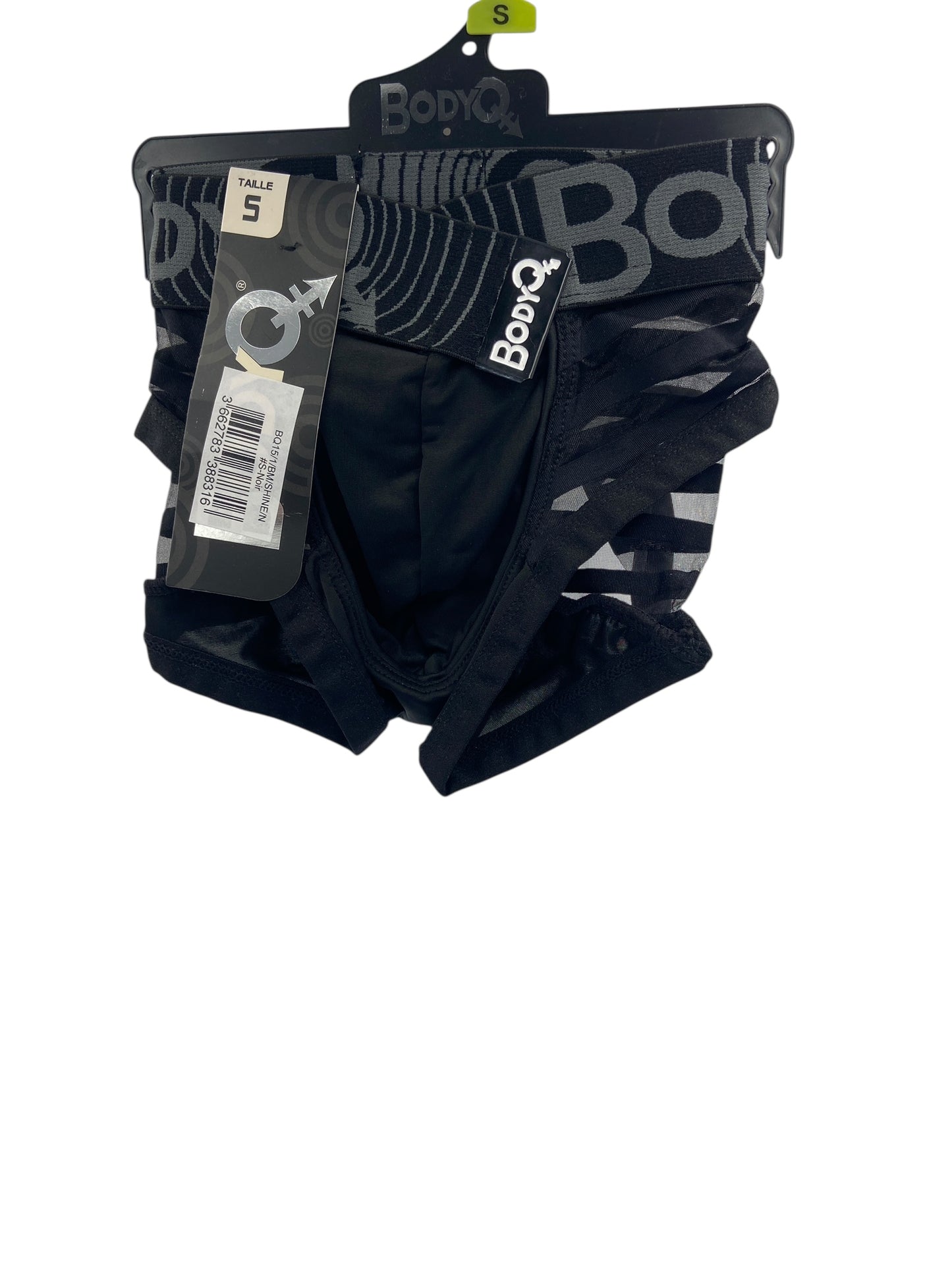 BodyQ Male Lingerie - Sexy Men’s Underwear Boxer – Black Net Stripes - S M L