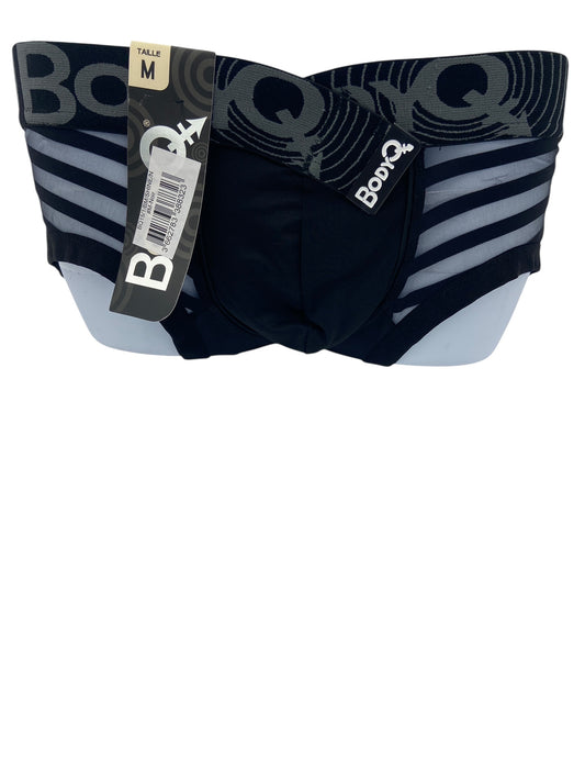 BodyQ Male Lingerie - Sexy Men’s Underwear Boxer – Black Net Stripes - S M L