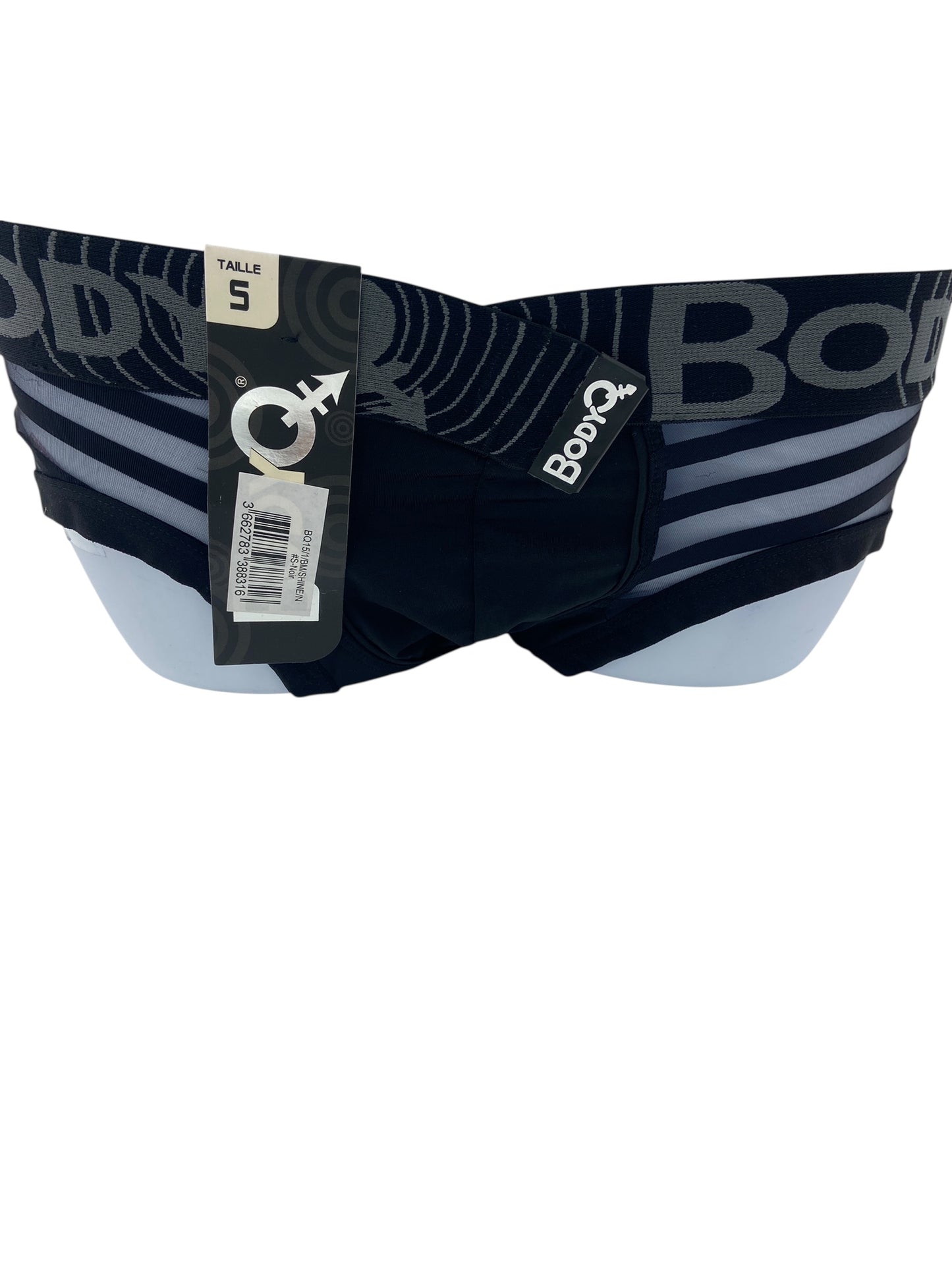 BodyQ Male Lingerie - Sexy Men’s Underwear Boxer – Black Net Stripes - S M L